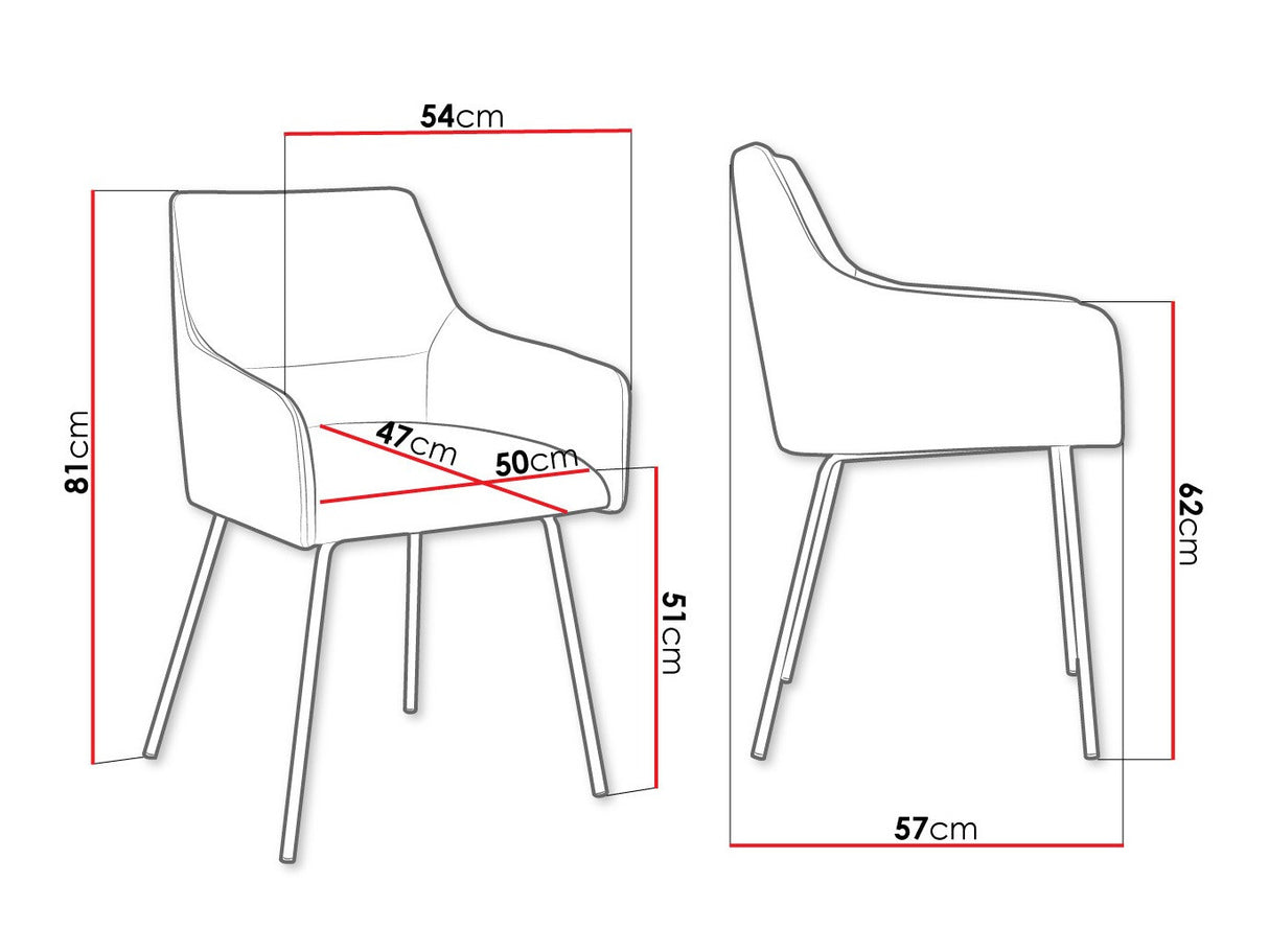 Szék Krzesło VITO z podłokietnikiem, Szín: Fekete + Magic Velvet 2225