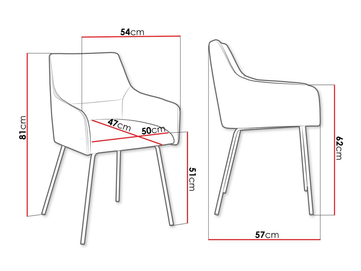 Szék Krzesło VITO z podłokietnikiem, Szín: Fekete + Magic Velvet 2216