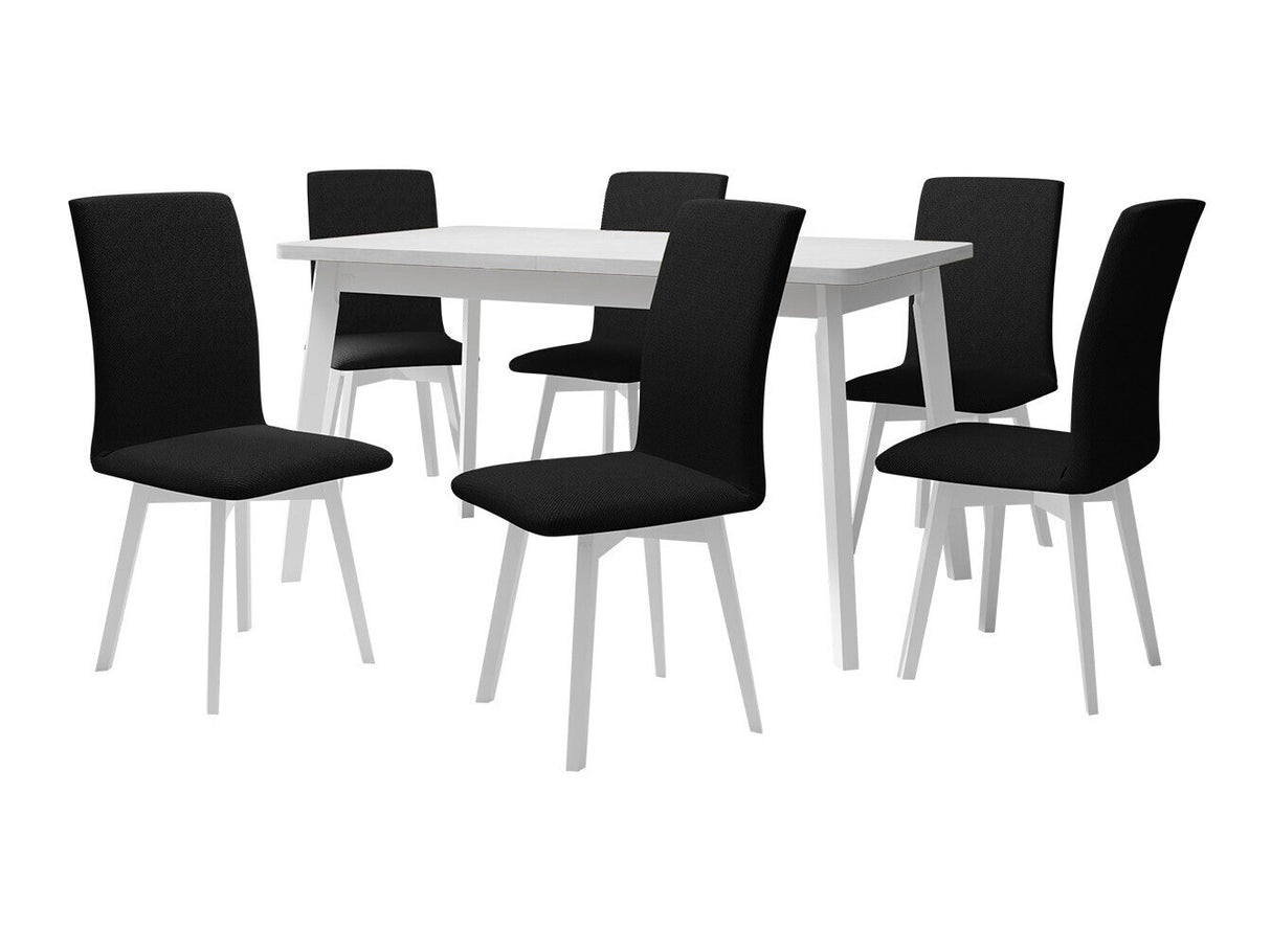 Étkezőgarnitúra Zestaw 24 (OSLO 6 + LUNA 2), Fa színe: Fehér, Kárpit: Kronos 7