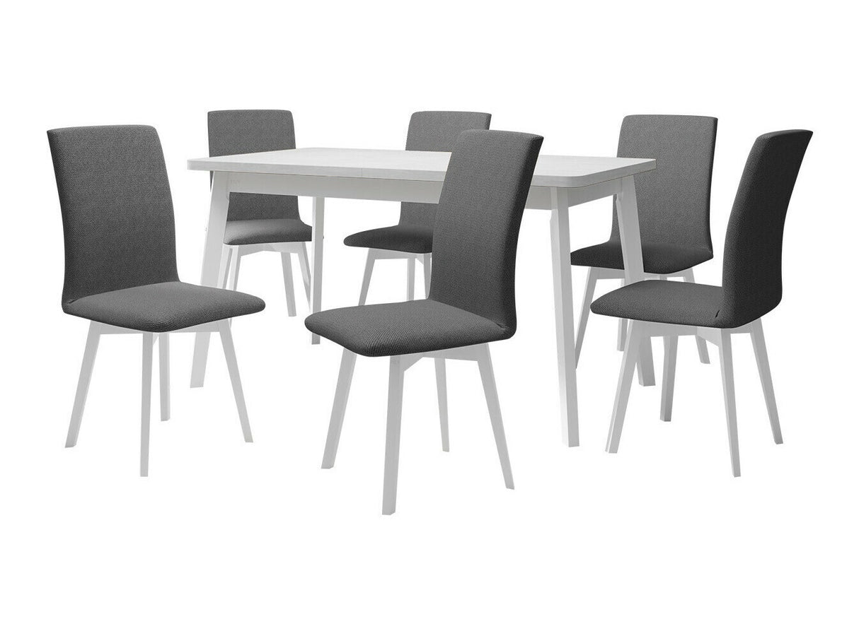 Étkezőgarnitúra Zestaw 24 (OSLO 6 + LUNA 2), Fa színe: Fehér, Kárpit: Kronos 22