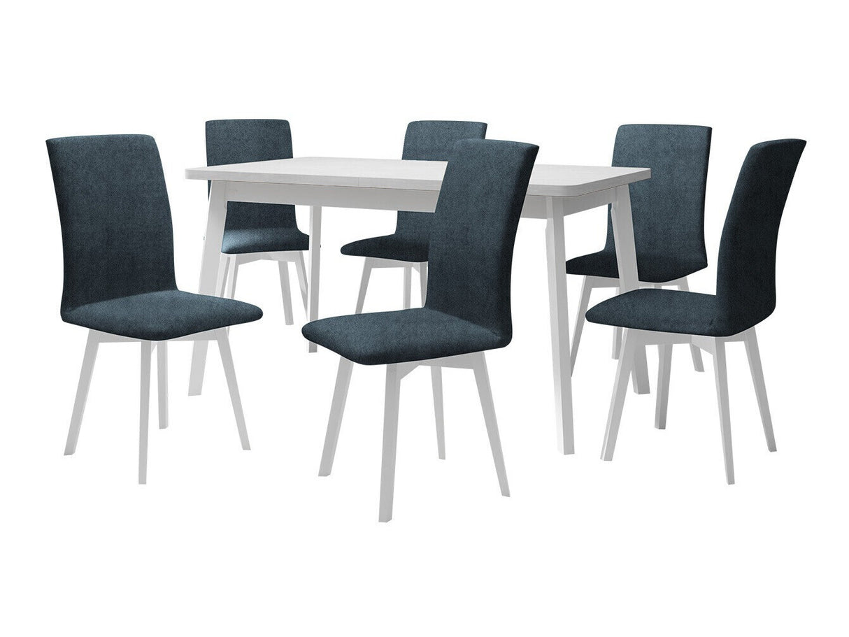 Étkezőgarnitúra Zestaw 24 (OSLO 6 + LUNA 2), Fa színe: Fehér, Kárpit: Zetta 300