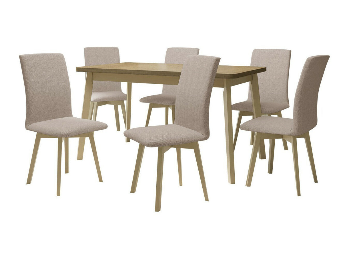 Étkezőgarnitúra Zestaw 24 (OSLO 6 + LUNA 2), Fa színe: Sonoma tölgy, Kárpit: Paros 2