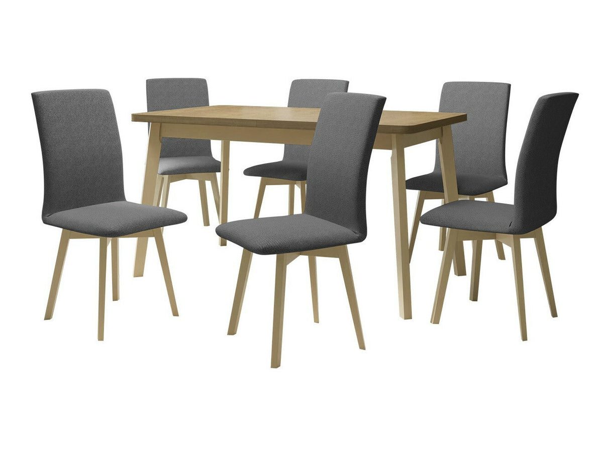 Étkezőgarnitúra Zestaw 24 (OSLO 6 + LUNA 2), Fa színe: Sonoma tölgy, Kárpit: Kronos 22