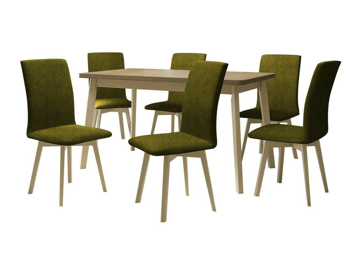 Étkezőgarnitúra Zestaw 24 (OSLO 6 + LUNA 2), Fa színe: SSonoma tölgy, Kárpit: Zetta 297