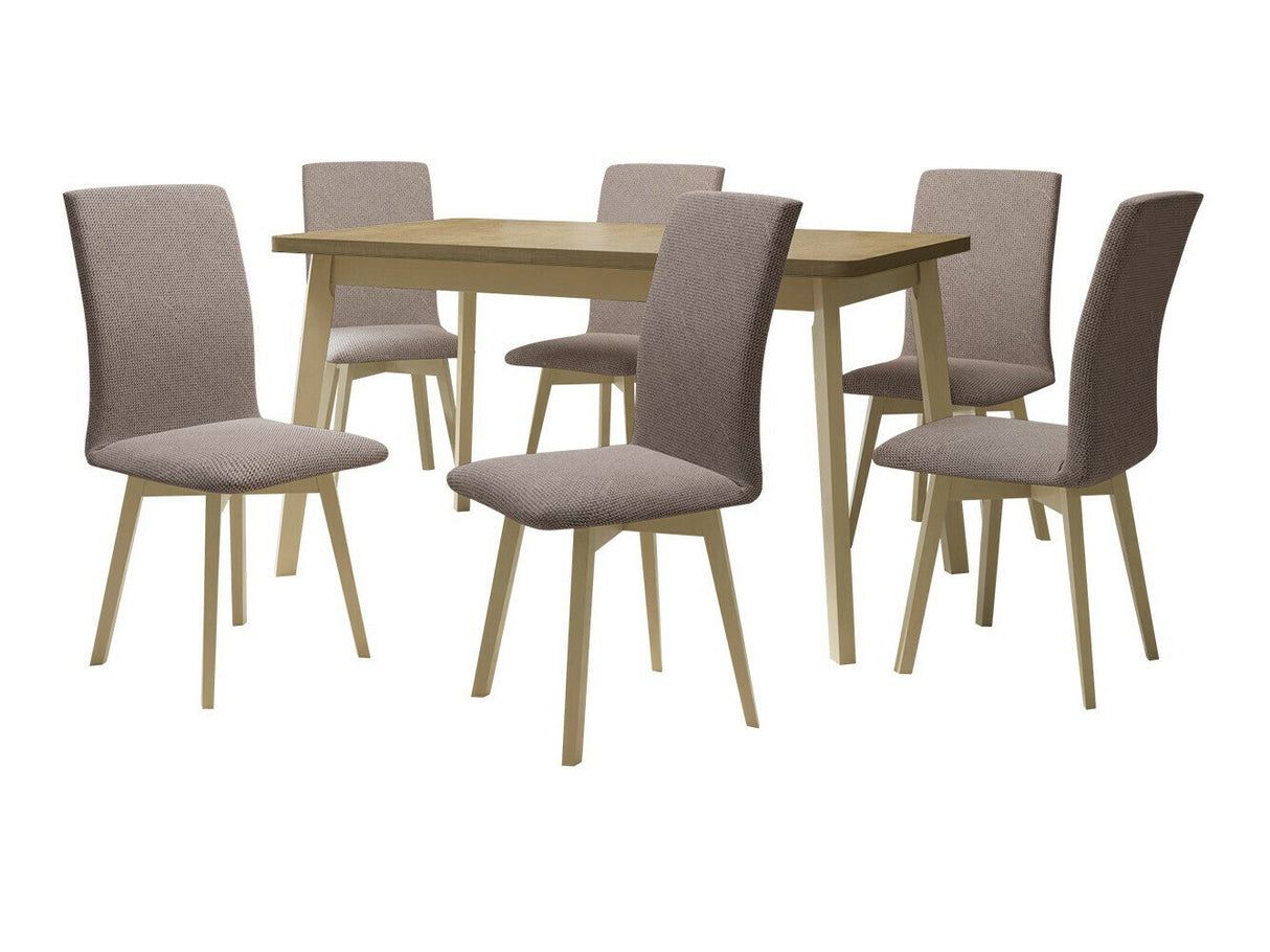 Étkezőgarnitúra Zestaw 24 (OSLO 6 + LUNA 2), Fa színe: Sonoma tölgy, Kárpit: Hygge 20