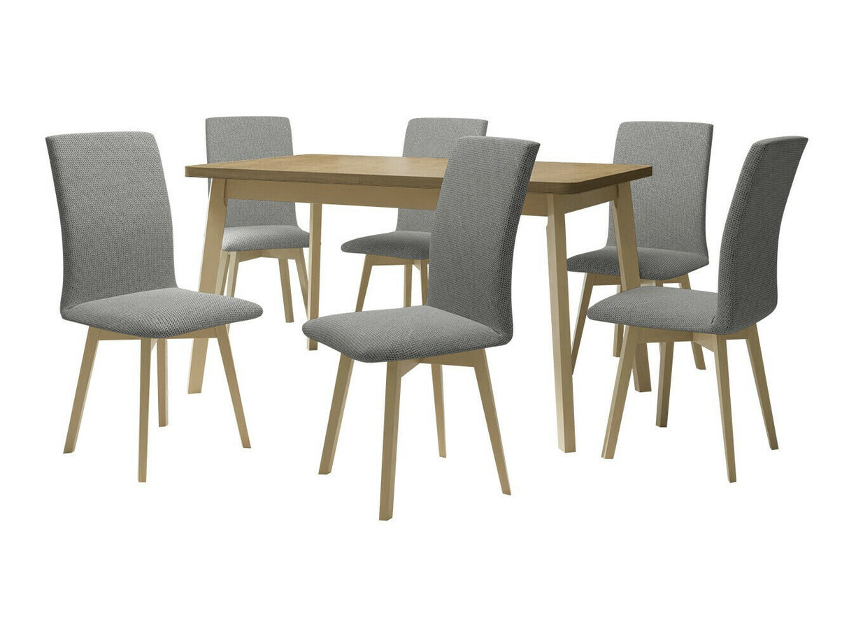 Étkezőgarnitúra Zestaw 24 (OSLO 6 + LUNA 2), Fa színe: Sonoma tölgy, Kárpit: Hygge 91