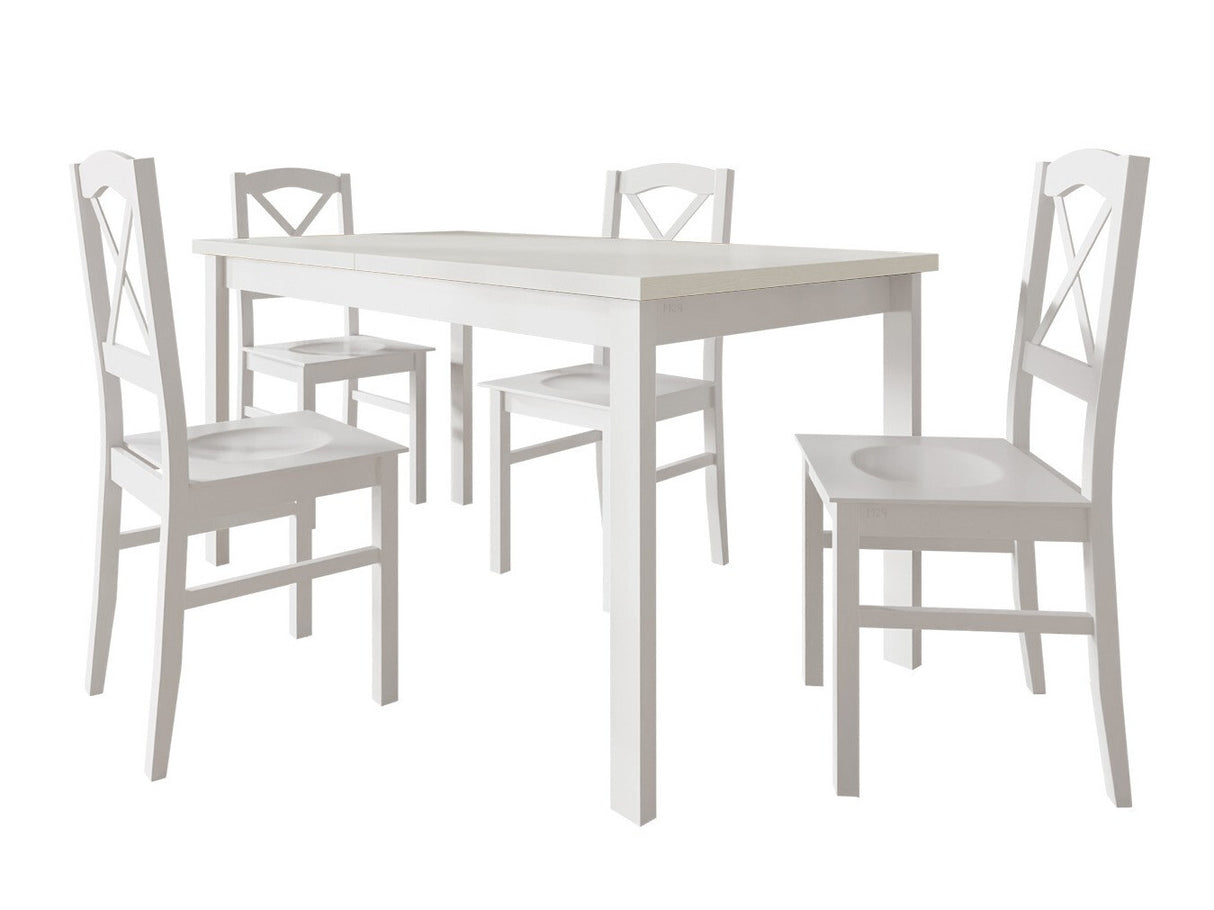 Étkezőgarnitúra Zestaw 22 (ALBA 1 + NILO 11D), Fa színe: Fehér