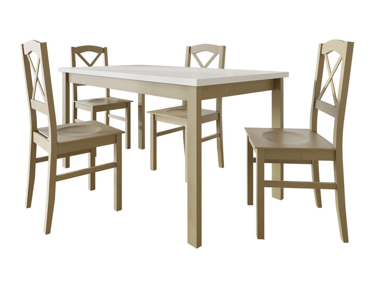 Étkezőgarnitúra Zestaw 22 (ALBA 1 + NILO 11D), Fa színe: Sonoma tölgy + Fehér