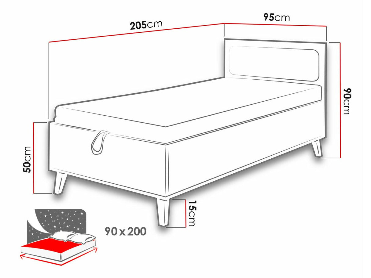 Ágy MEMONE (Temero), Szín: Arany tölgy + lobox 05