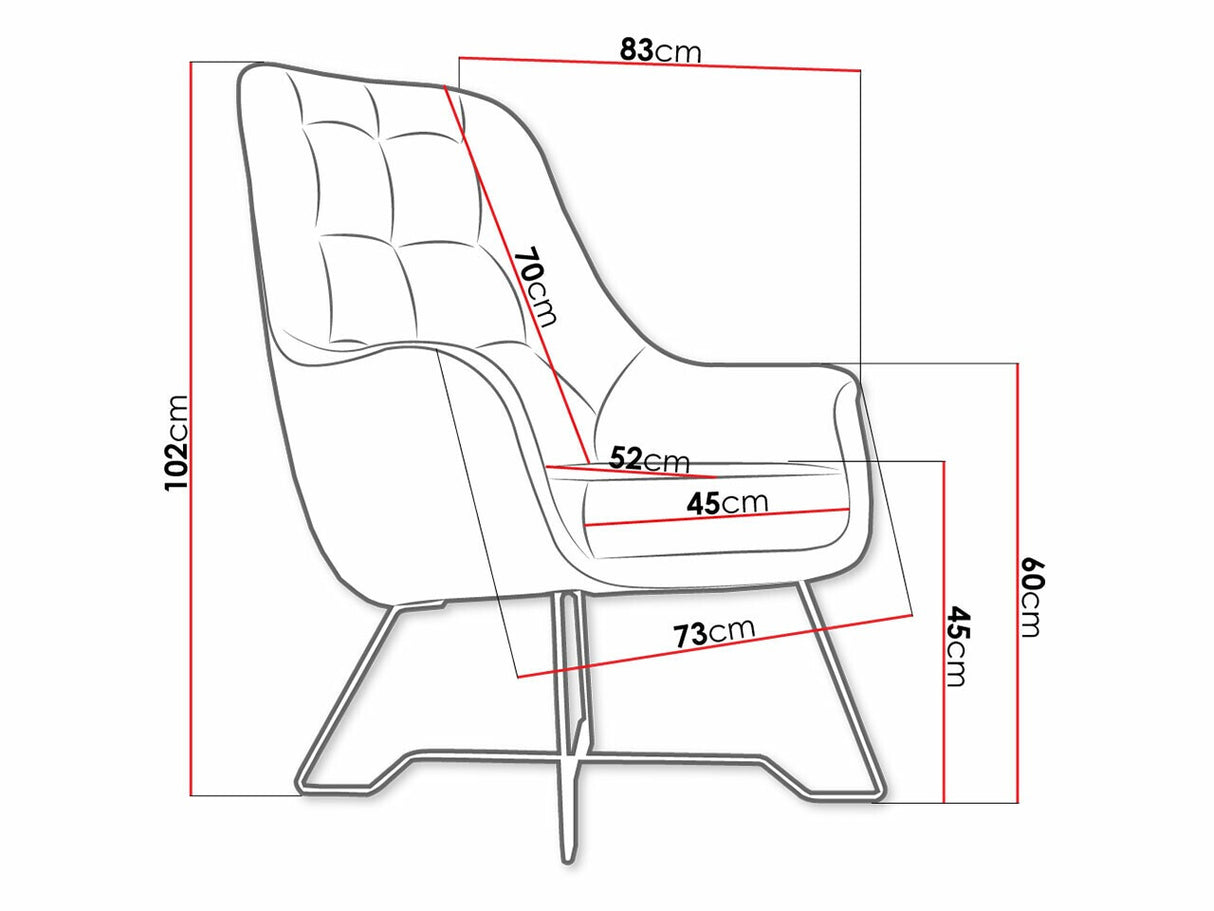 Fotel Fotel EZO, Szín: Velluto 10