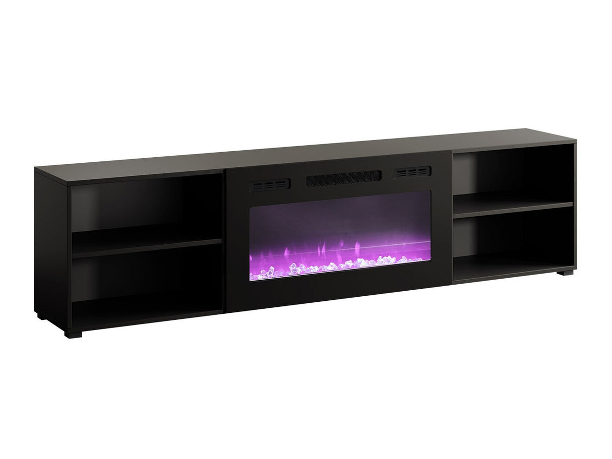 TV-állvány Szafka RTV POLO 200 EF + KOMINEK, Szín: Fekete