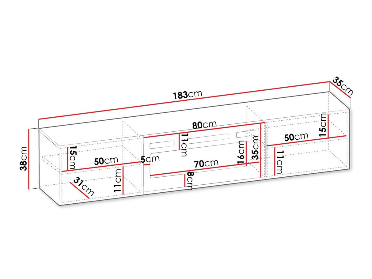 TV-állvány Szafka RTV LUXE EF + KOMINEK (Pinito), Szín: Fehér