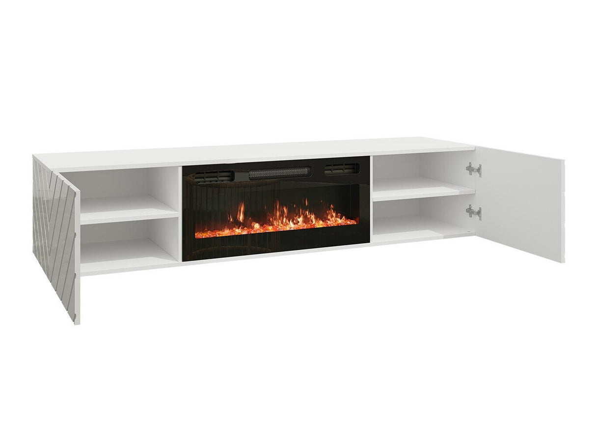 TV-állvány Szafka RTV LUXE EF + KOMINEK (Pinito), Szín: Fekete