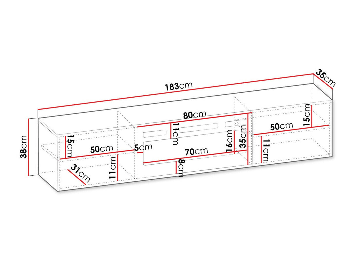 TV-állvány Szafka RTV LUXE EF + KOMINEK (Pinito), Szín: Fekete