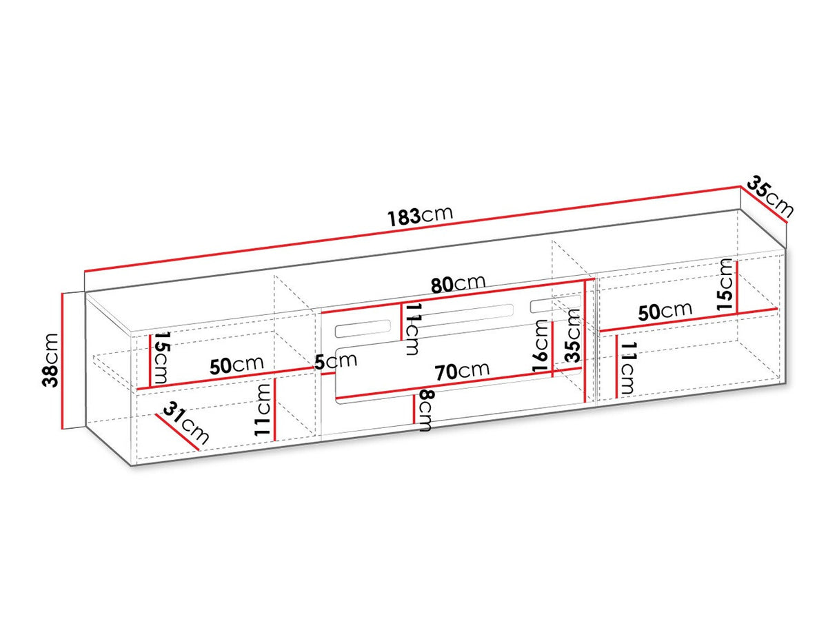 TV-állvány Szafka RTV LUXE EF + KOMINEK (Pinito), Szín: Fekete + Fehér