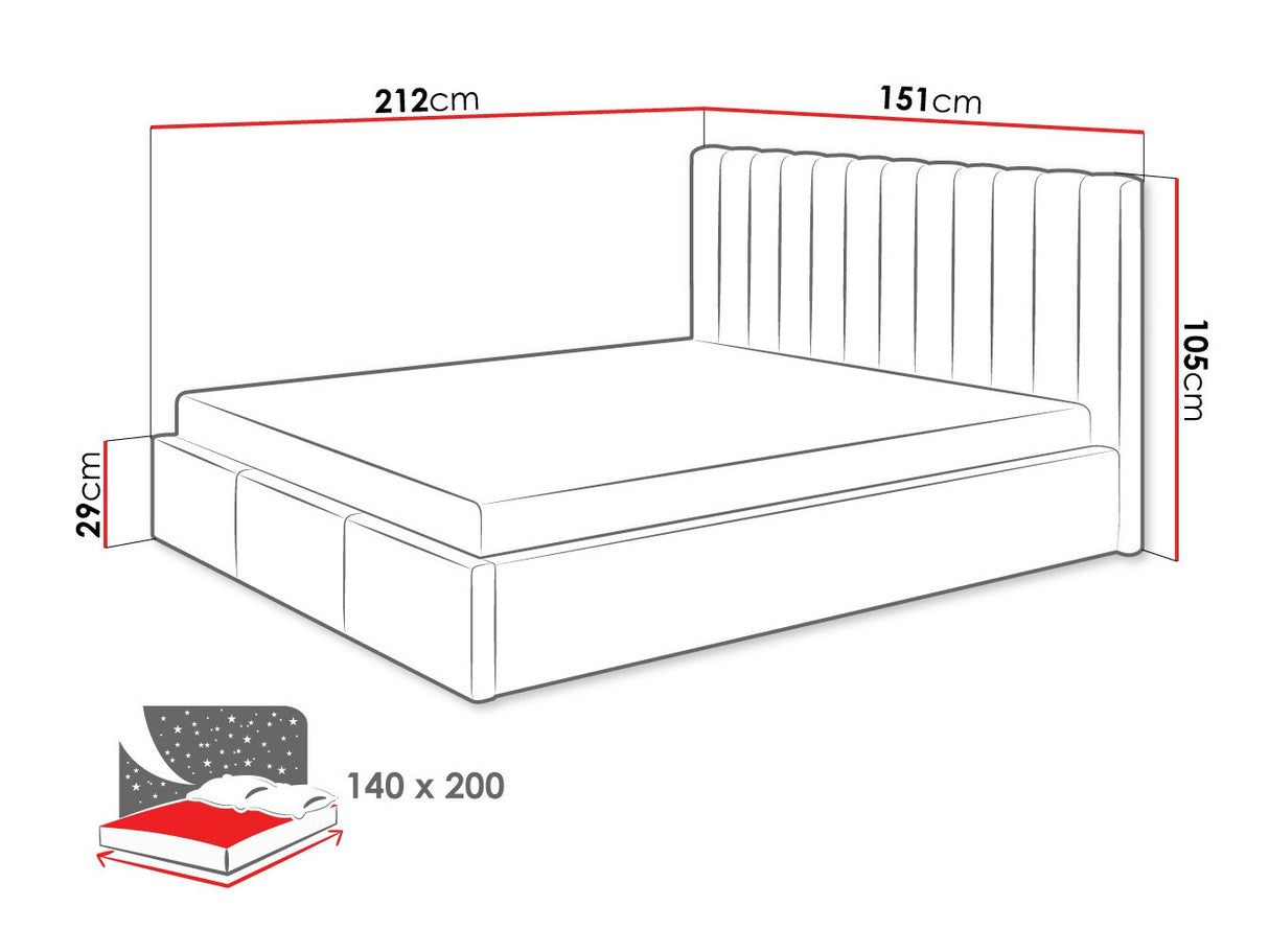 Ágy Cosmo (Nemwerins), Szín: Fresh 32, Alvó felület mérete: 140 x 200 cm