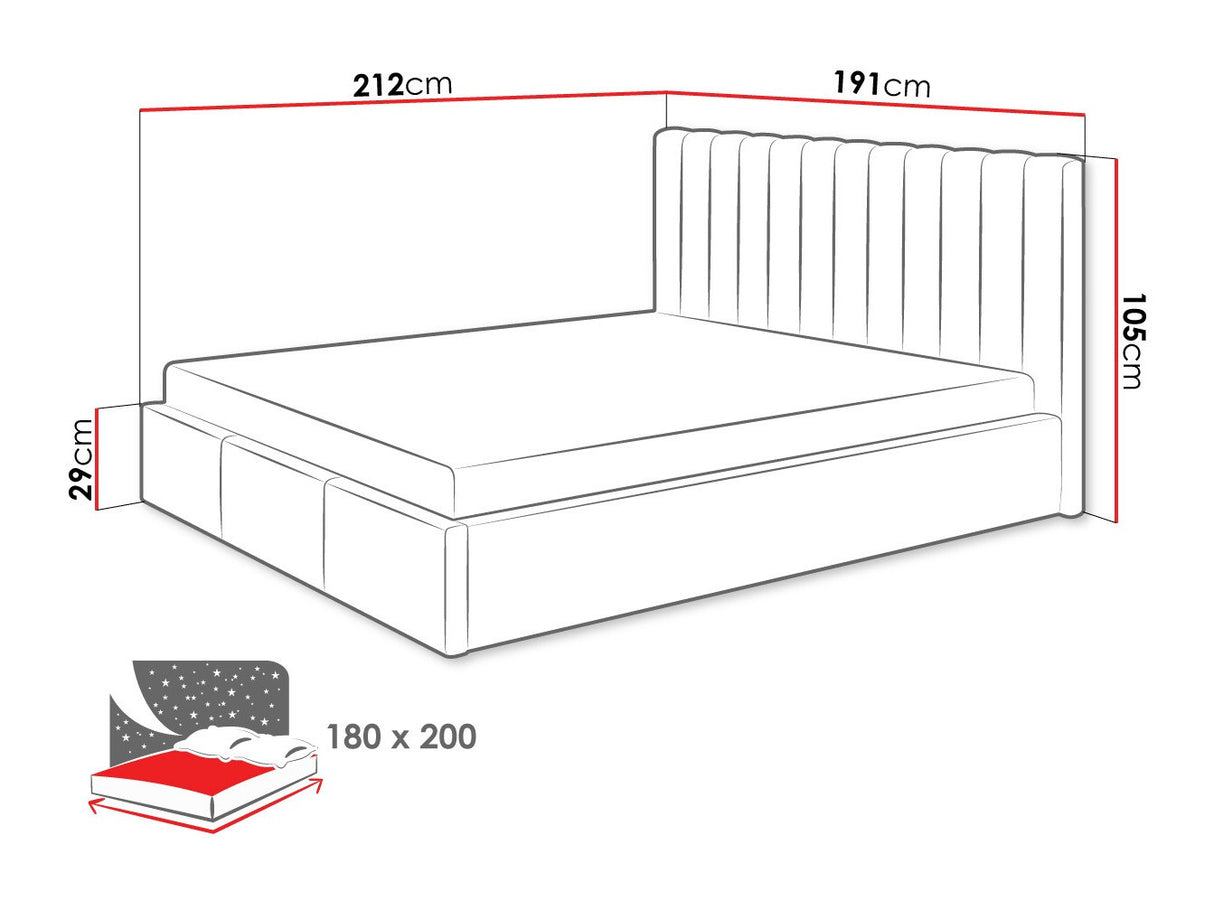 Ágy Cosmo (Nemwerins), Szín: Fresh 13, Alvó felület mérete: 180 x 200 cm
