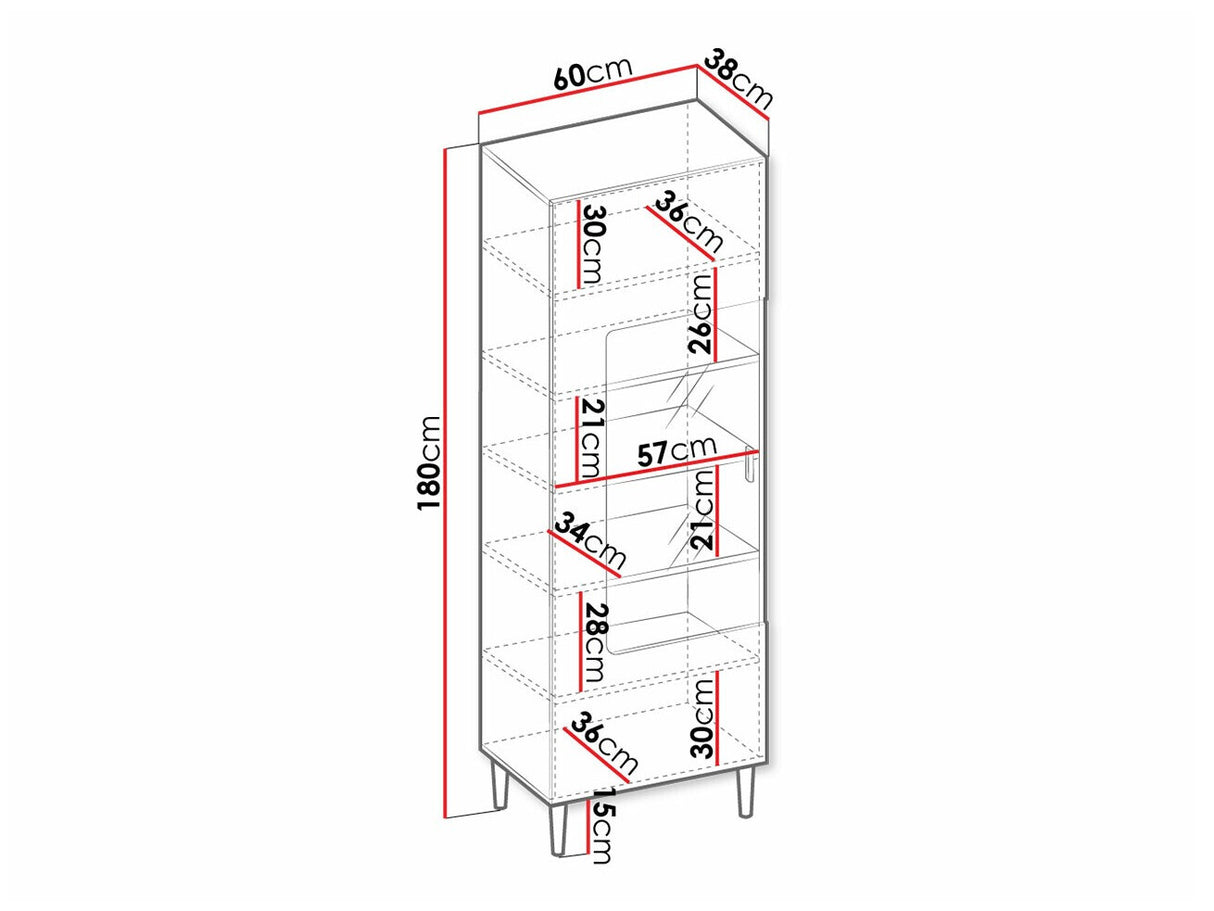 Könyvespolc Witryna NAKOMO 1D, Szín: Fekete