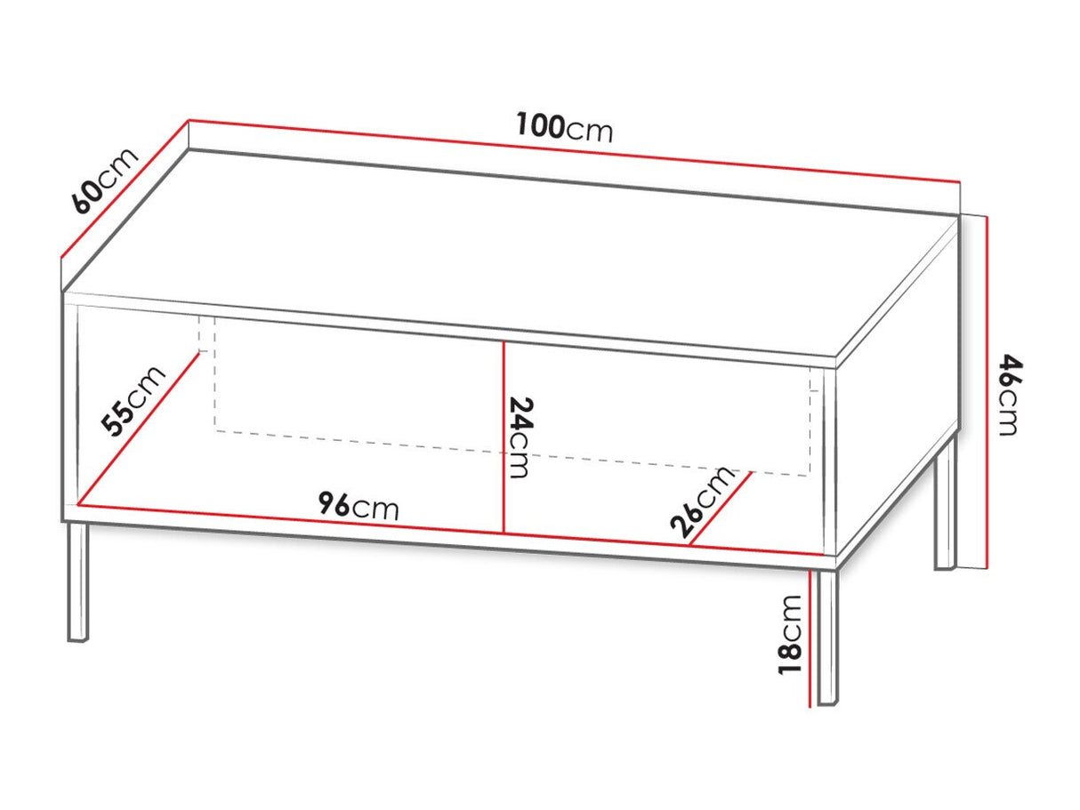 Dohányzóasztal Ława DEBORA 07 (Miretiz), Szín: Fehér
