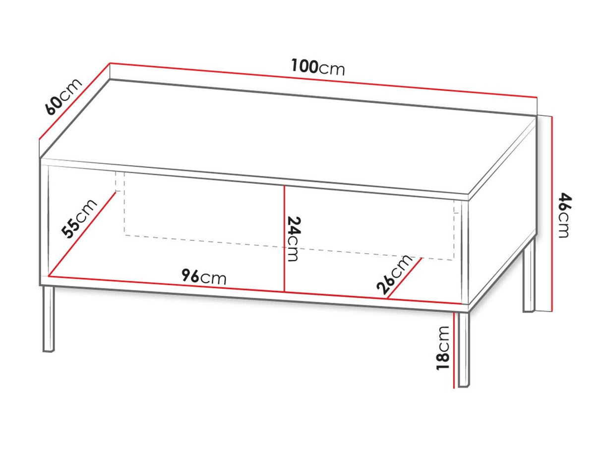 Dohányzóasztal Ława DEBORA 07 (Miretiz), Szín: Fekete