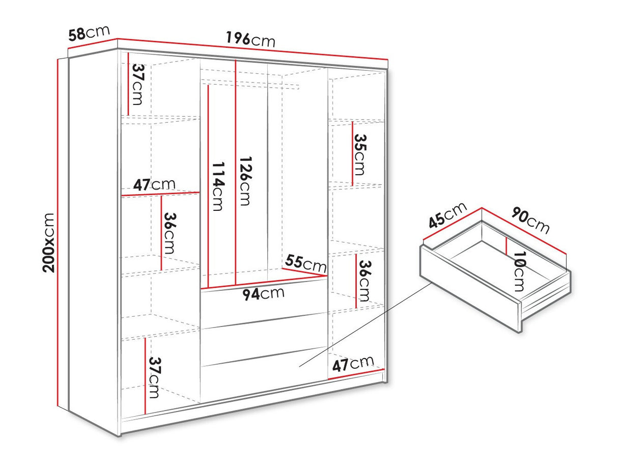 Gardróbszekrény Szafa RETRO D4 Biały (Fehér)