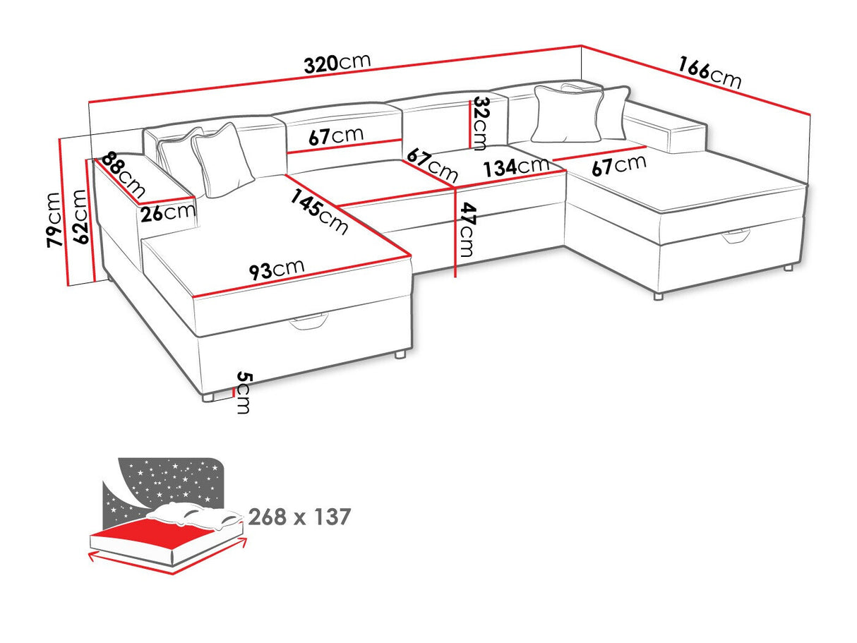 Sarokkanapé Narożnik SANTOS U (Sokoz U), Szín: Poso 110