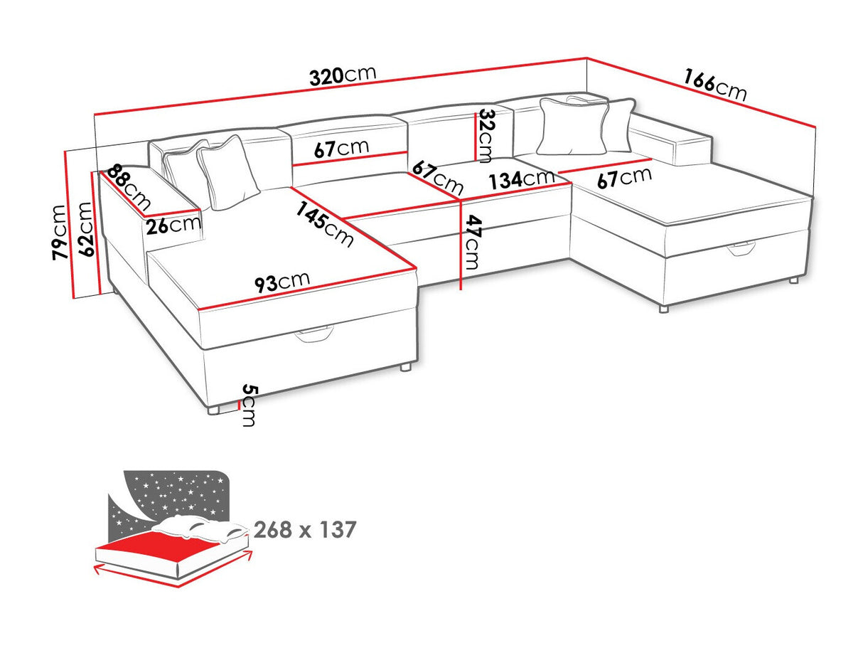 Sarokkanapé Narożnik SANTOS U (Sokoz U), Szín: Poso 27