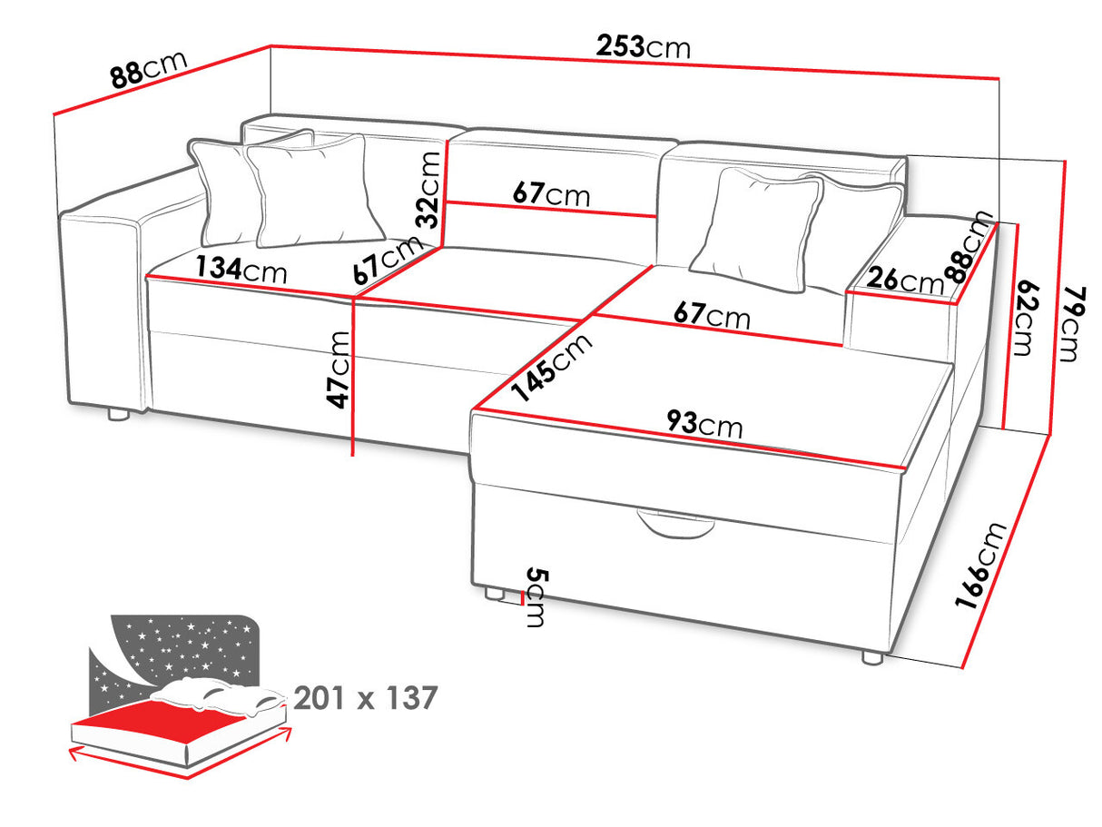 Sarokkanapé Narożnik SANTOS L Poso ( Sokoz L), Szín: Poso 34, Változatok: Jobbos
