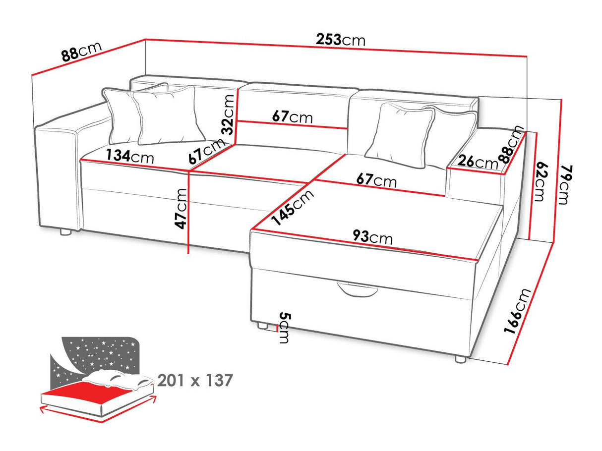 Sarokkanapé Narożnik SANTOS L Poso ( Sokoz L), Szín: Poso 100, Változatok: Balos
