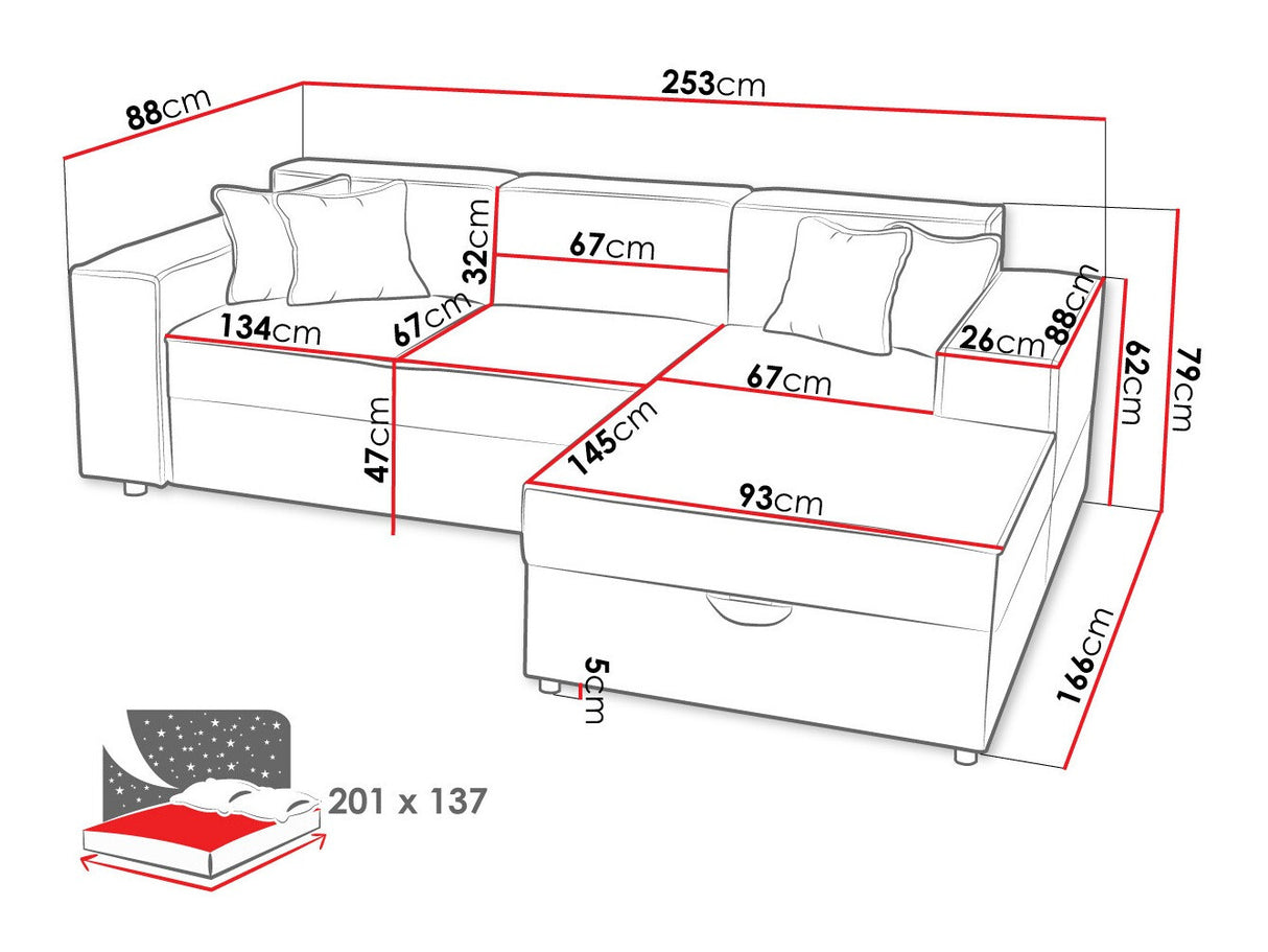 Sarokkanapé Narożnik SANTOS L Poso ( Sokoz L), Szín: Poso 100, Változatok: Jobbos