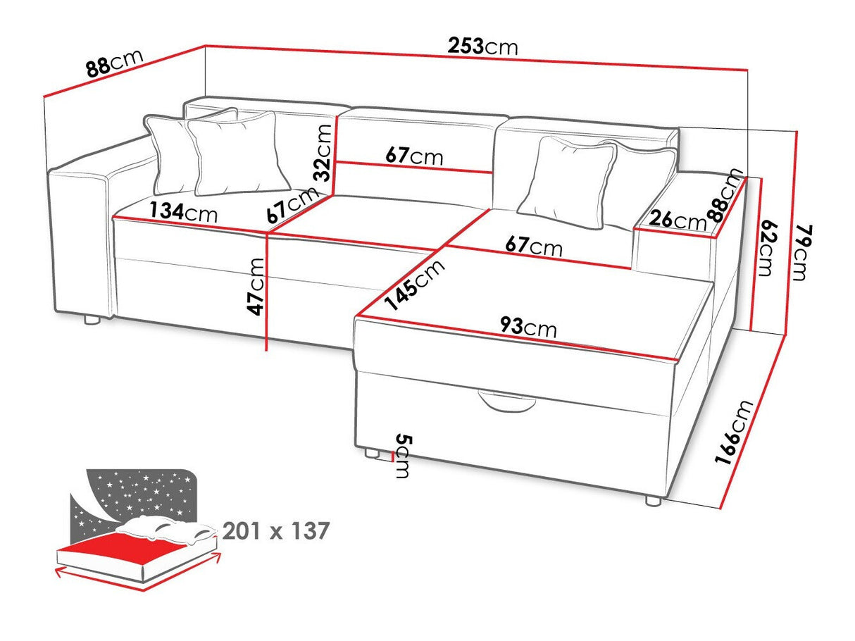 Sarokkanapé Narożnik SANTOS L Poso ( Sokoz L), Szín: Poso 34, Változatok: Balos