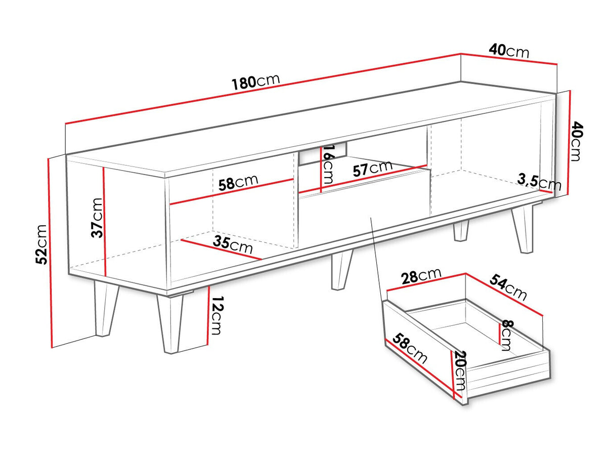 TV-állvány Szafka RTV FERIDO 2K1SZ Dąb Artisan 5903211293306
