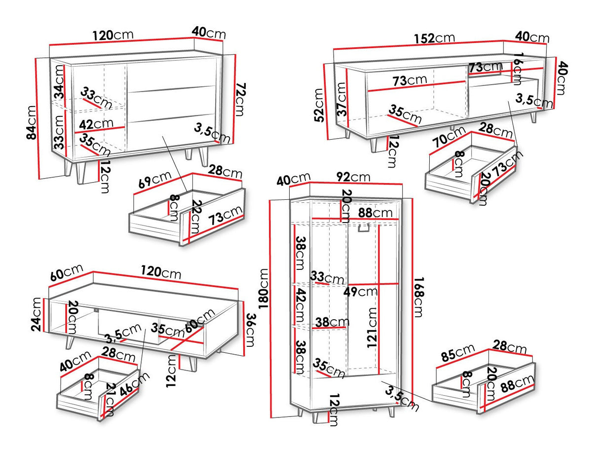 Nappali szett Meble FERIDO II Dąb Artisan 5903211301490