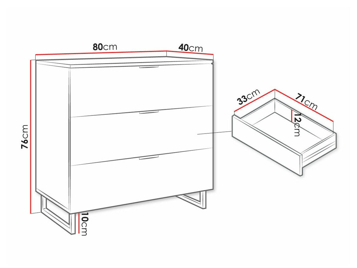 Komód 3S TELANI Czarny grafit/Wotan 5903211298912