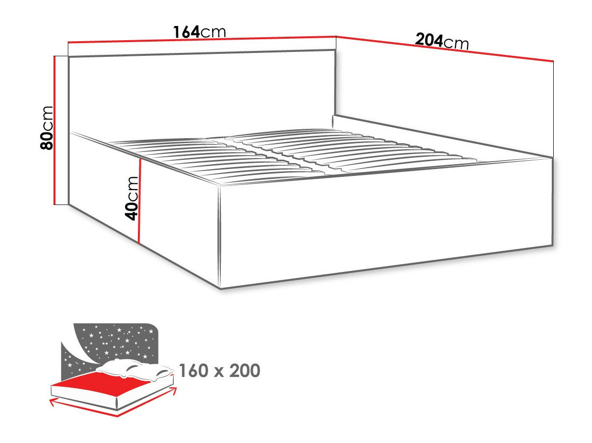 Ágy Łóżko TOKYO, Alvó felület mérete: 160 x 200 cm