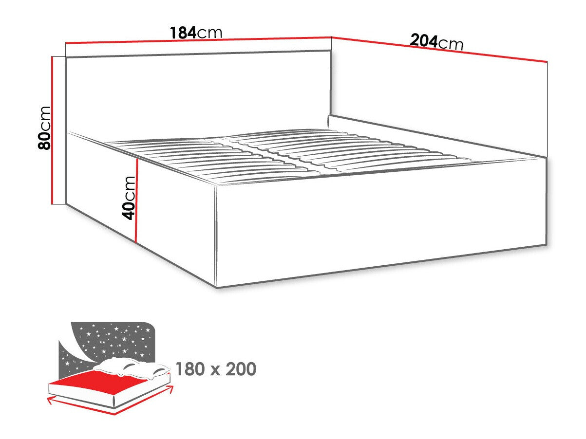 Ágy Łóżko TOKYO, Alvó felület mérete: 180 x 200 cm