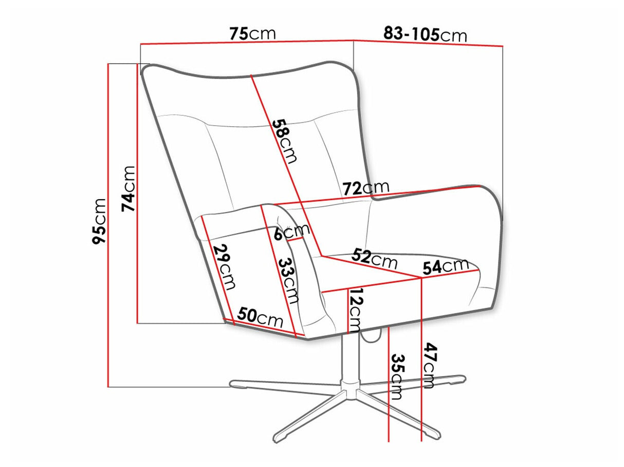 Fotel Fotel obrotowy OLO, Szín: Velluto 7