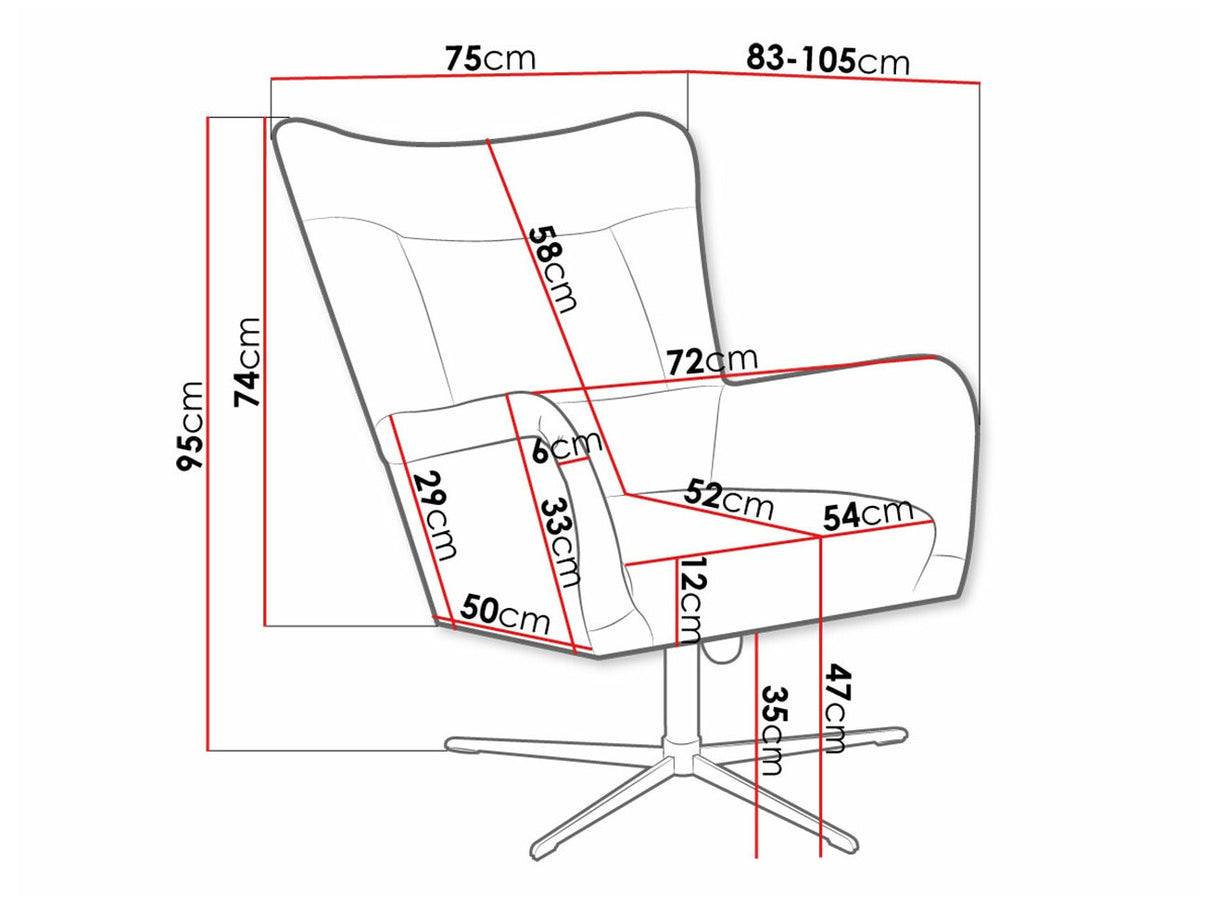 Fotel Fotel obrotowy OLO, Szín: Velluto 10