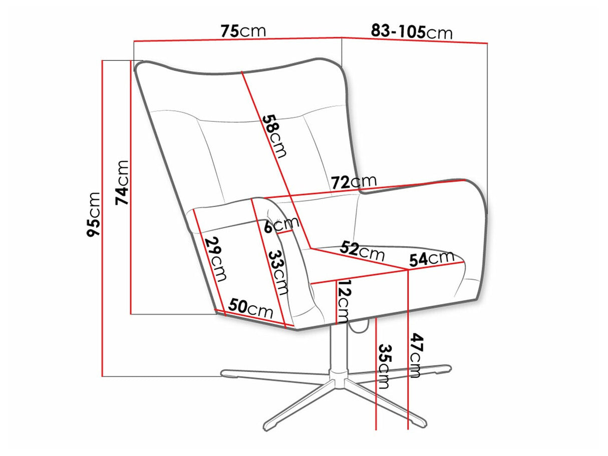 Fotel Fotel obrotowy OLO, Szín: Velluto 11