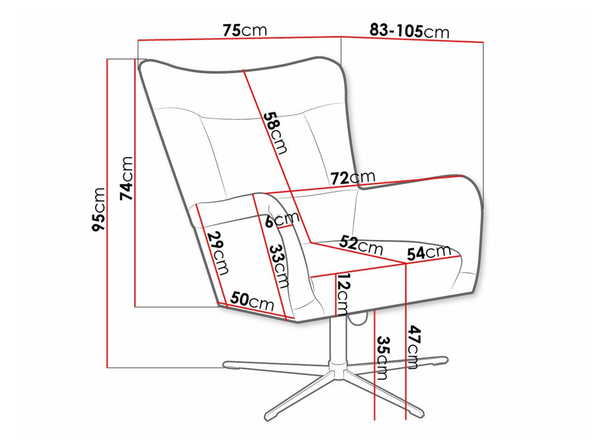Fotel Fotel obrotowy OLO, Szín: Velluto 14