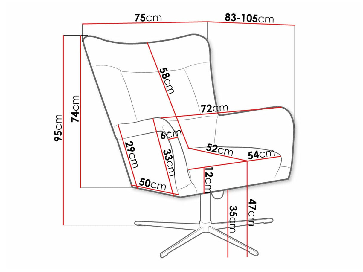 Fotel Fotel obrotowy OLO, Szín: Velluto 16