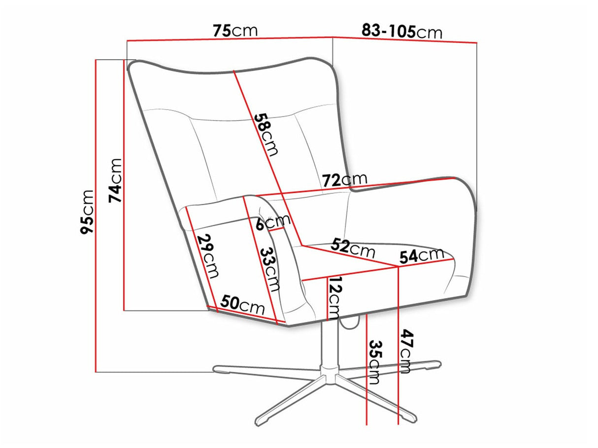 Fotel Fotel obrotowy OLO, Szín: Velluto 20
