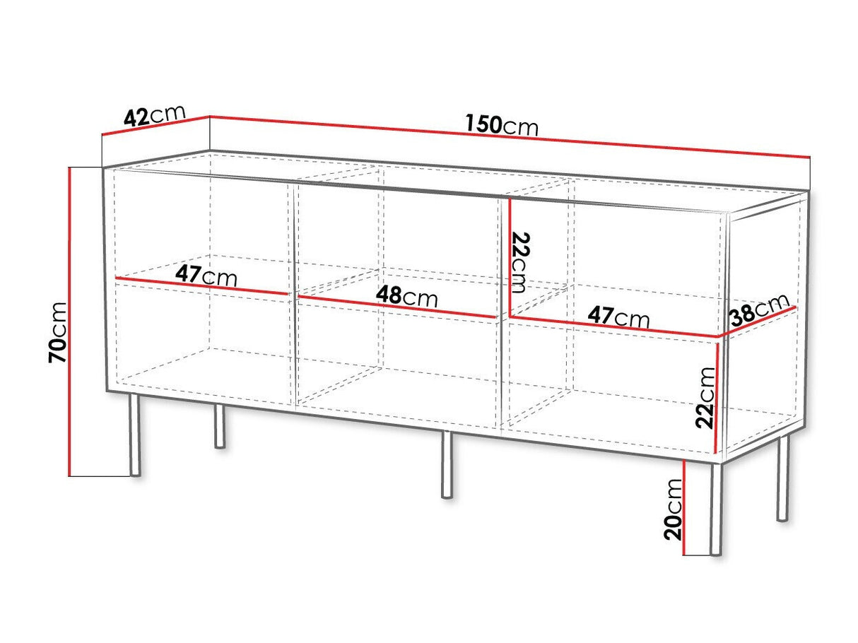Szekrény ART DECO 3D 150 Orzech Warmia/Orzech Warmia Lakierowany