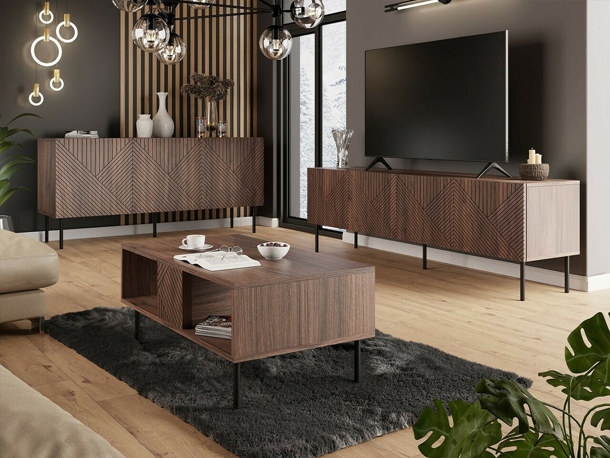 Szekrény ART DECO 3D 150 Orzech Warmia/Orzech Warmia Lakierowany