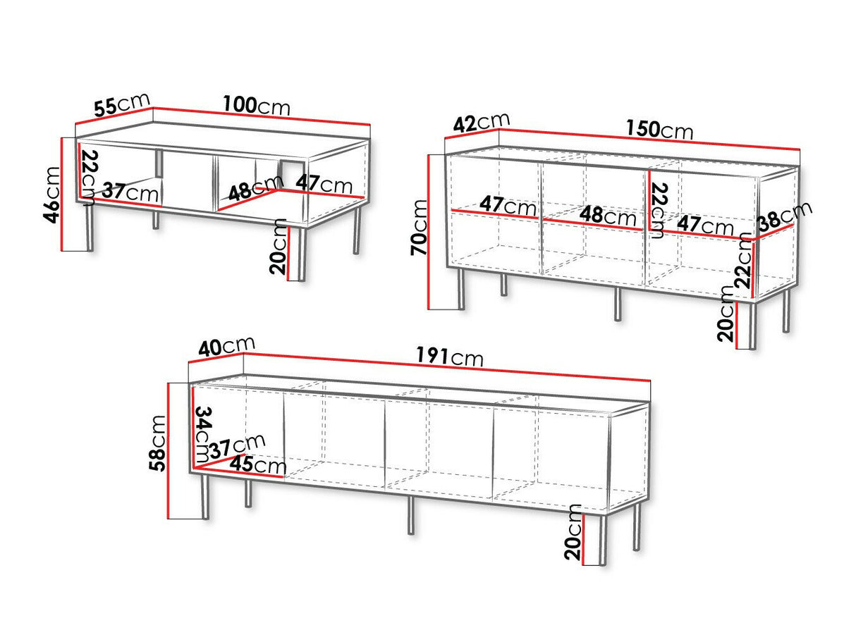 Nappali szett Meble ART DECO I Orzech Warmia/Orzech Warmia Lakierowany