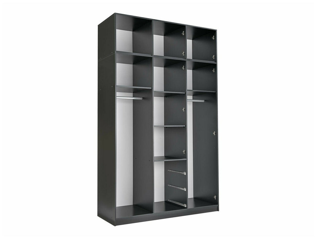 Gardróbszekrény Szafa LATI D3 + nadstawka Czarny/Dąb Viking/Lustro