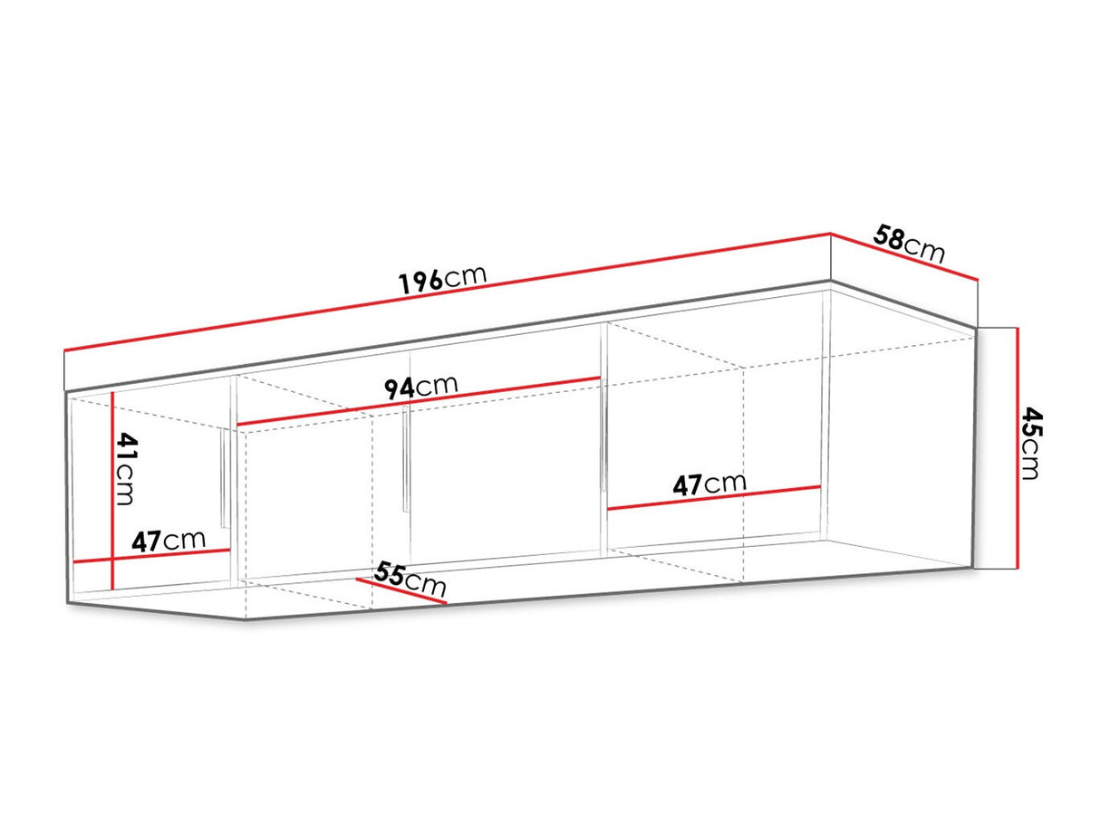 Szekrény LATI D4 NADSTAWKA CZARNY/DAB VIKING