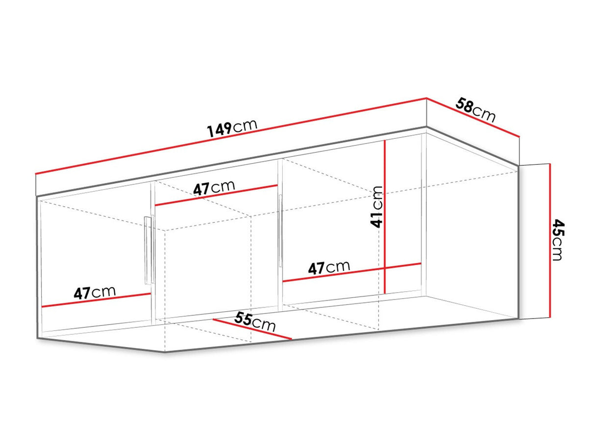 Szekrény LATI D2 NADSTAWKA CZARNY/DAB VIKING