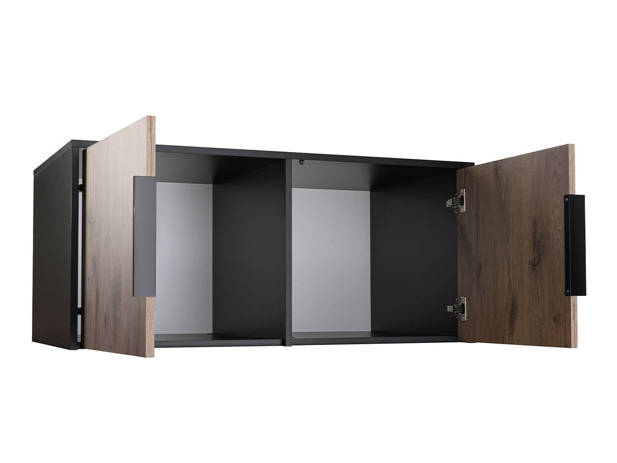 Gardróbszekrény Szafa LATI D2 + nadstawka Czarny/Dąb Viking/Lustro