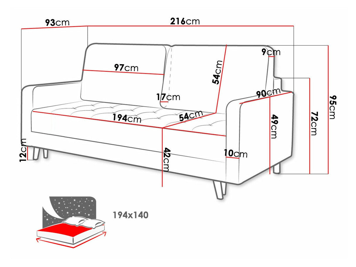 Kanapéágy MALMO, Szín: Kronos 22